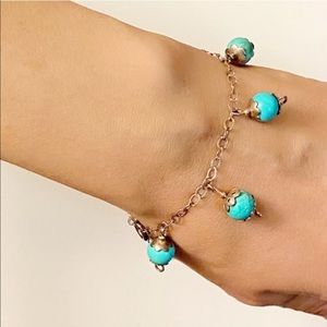 Blue turquoise beaded bracelet